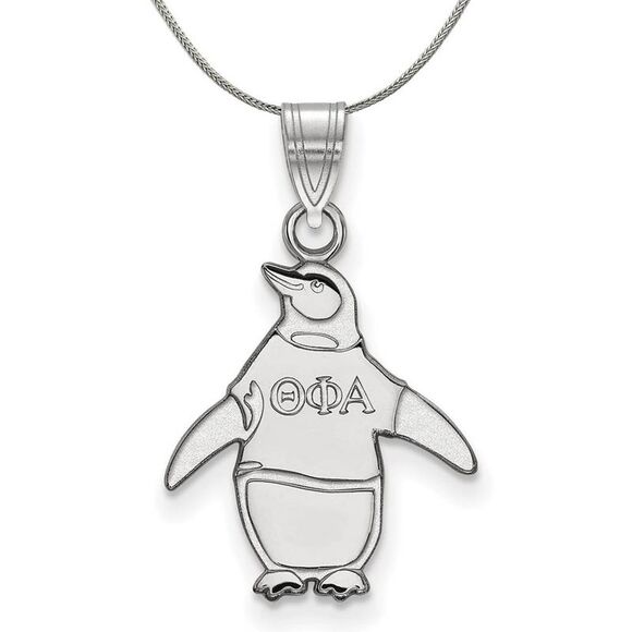 Sterling Silver Theta Phi Alpha Small Pendant Necklace - 24 Inch - Picture 1 of 8